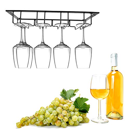 Talany Wine Glass Holder, Stemware Rack Organizer Wine Glasses Hanger for Modern Decor for Bar for Kitchen(Black)