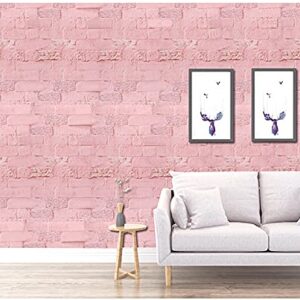 HOYOYO 17.8 x 118 Inches Self-Adhesive Liner Paper, Removable Shelf Liner Wall Stickers Dresser Drawer Peel Stick Kitchen Home Decor,Pink Brick English Litter
