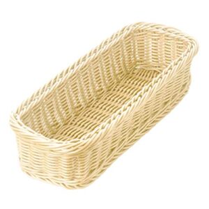 doitool plastic woven storage basket, kitchen cutlery holder stand silverware basket square tableware organizer for kitchen, dinning table and restaurant, 30x13x7cm