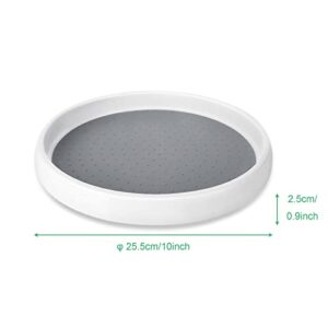 PETTYOLL 3PCS Lazy Susan Turntable, 10Inch Non-Skid Lining Kitchen Storage Turntable for Cabinet, Pantry, Refrigerator, Countertop, Gray