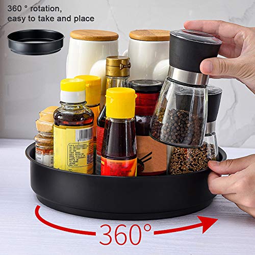 Rotating Storage Tray Lazy Susan Turntable Organizer, Stainless Steel Rotatable Spice Racks, Turntable Kitchen Organizer for Pantry Office Bathroom Vanity Countertop Cabinet