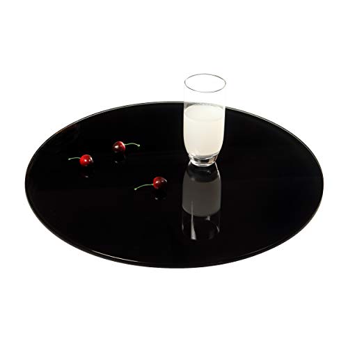 Milan Queenie Lazy Susan, Medium, Black Glass