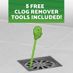 Green Gobbler Drain Clog Remover PAC'S | 5 Drain Opening Pacs & 5 Hair Drain Snake Tools | Best Drain Cleaner and Clog Remover