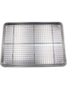 checkered chef baking sheet with wire rack set 13″ x 18″ – single set w/ half sheet pan & stainless steel oven rack for cooking