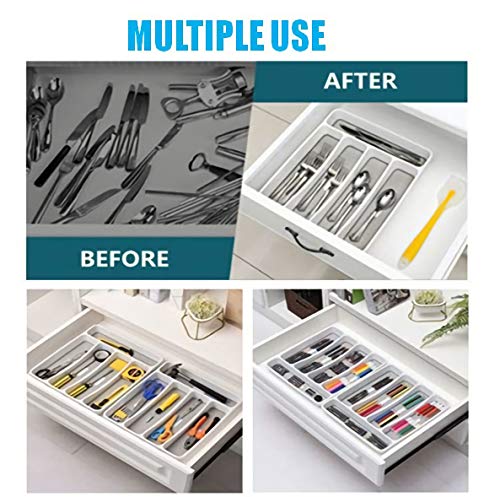 HMF DrawerStore Kitchen Drawer Organizer Tray for Cutlery,knives, Utensils and Gadgets Silverware Flatware Drawer Tray