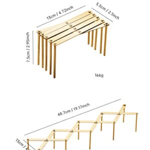 Anller 2 Pack Pot Lid Holder Rack, Kitchen Organizer, Book Rack, Stainless Steel Adjustable Length Dish Rack, Cutting Boards, Bakeware Cooling Rack, Gold