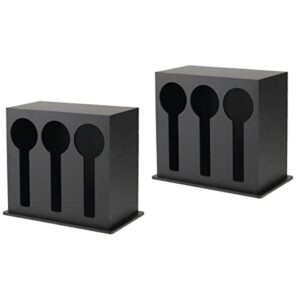 upkoch 2pcs spoons black dinner delicate storage rest coffee gadget grids acrylic condiment forks decorative sorter fork cutlery picnics cup tableware rack three-grids home holder caddy
