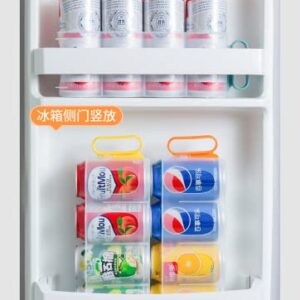 Refrigerator Organizer Bins Beverage Holder for Fridge, Freezer Soda Can Organizer for Refrigerator Shelf, Beer Can Holder, Fridge Storage Sliding Rack, Drink Can Dispensers (Blue), (LK-65)