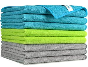aidea microfiber cleaning cloths-8pk, softer highly absorbent, lint free streak free for house, kitchen, car, window gifts(12in.x16in.)—8pk