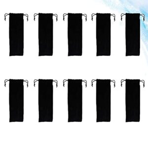 UPKOCH 10pcs Spoons Black Chopsticks Fork Bags Home with Organizer Holders Office Toothbrushes Carrying Flannel Christmas for Holiday Silverware Storage Kitchen Drinking Bag