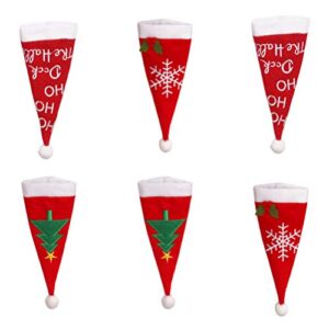 faruta 6pcs christmas santa hats silverware holders, christmas tableware knife fork spoon holder for xmas party dinner utensil and flatware organizers decorations supplies