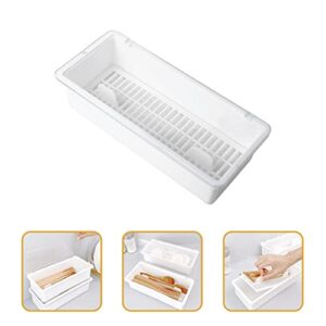 UPKOCH 2pcs box Chopsticks Utensil Household Drawer Drainer Basket Rack Chopstick Cover Board Decorative Spoon Flatware and Container Caddy with Dish for Drainage Countertop Home Fork