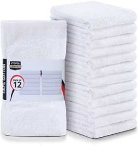 utopia towels kitchen bar mops towels, pack of 12 towels – 16 x 19 inches, 100% cotton super absorbent white bar towels, multi-purpose cleaning towels for home and kitchen bars