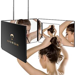 3 Way Mirror for Self Hair Cutting, 360 Trifold Barber Mirrors 3 Sided Makeup Mirror to See Back of Head, Used for Hair Coloring, Braiding, DIY Haircut Tool are Good Gifts for Men Women (Without LED)