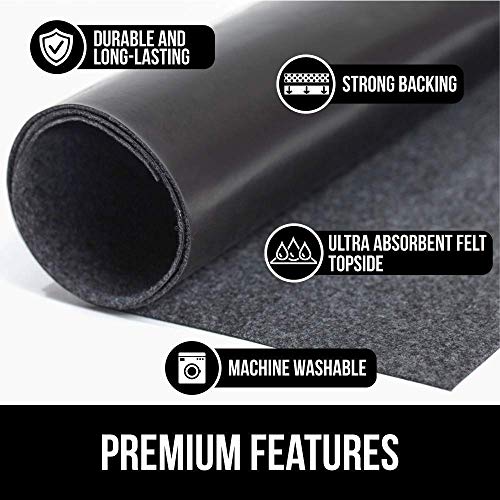 Gorilla Grip Drawer Liner and Under Sink Mat, Drawer Liner Size 12x20 in Beige, and Under Sink Mat Size 24x40 in Black, 2 Item Bundle