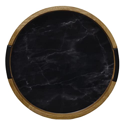 Gourmet Basics by Mikasa Lazy Susan Serving Tray, 14 Inch, Black Marble