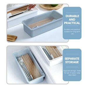 UPKOCH 5pcs box Storage Holder Tray for Holders Blue Decorative and Kitchen Drawer Container Chopsticks Silverware Organizer Drying Home Utensil Chopstick Flatware Rack Cutter Drainage