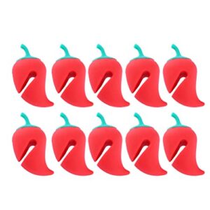 hemoton pot lid holder, 10pcs chili shape spill-proof silicone lid lifters for soup pot, lid lifter for pots and pans lid stand heat resistant holder, pot lid lifts, kitchen tools preventer