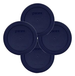 pyrex blue 2 cup round storage cover #7200-pc for glass bowls 4-pack