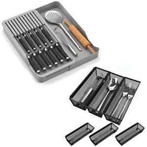 kitchen knife drawer organizer and steel metal mesh tray