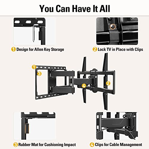 Mounting Dream UL listed Full Motion TV Wall Mount Swivel and Tilt for Most 42-75 Inch Flat Screen TV, TV Mount Bracket with Articulating Dual Arms, Max VESA 600x400mm, 100 lbs, Fits 16" Studs, MD2617