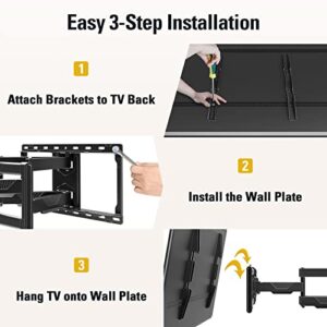 Mounting Dream UL listed Full Motion TV Wall Mount Swivel and Tilt for Most 42-75 Inch Flat Screen TV, TV Mount Bracket with Articulating Dual Arms, Max VESA 600x400mm, 100 lbs, Fits 16" Studs, MD2617
