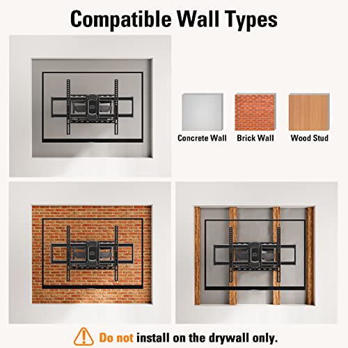 Mounting Dream UL listed Full Motion TV Wall Mount Swivel and Tilt for Most 42-75 Inch Flat Screen TV, TV Mount Bracket with Articulating Dual Arms, Max VESA 600x400mm, 100 lbs, Fits 16" Studs, MD2617