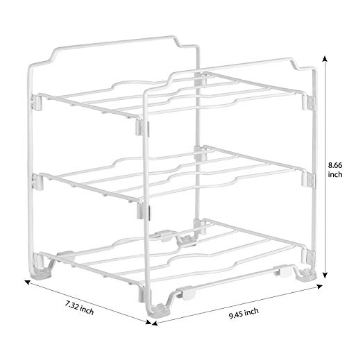 Bextsware 2 PACK Stackable Kitchen Wrap Organizer Rack, Pantry Organization and Storage for Aluminum Foil, Parchment Paper and Plastic Food Bags, White