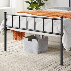 Yaheetech 13 inch Twin Size Metal Bed Frame with Headboard and Footboard Platform Bed Frame with Storage No Box Spring Needed Mattress Foundation Black