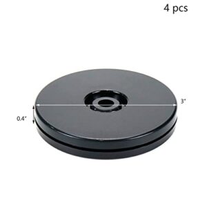 Wealrit 4 pcs Diameter 3 Inch Black Acrylic Lazy Susan,Acrylic Ball Bearing Rotating Tray,Revolving Display Base for Displaying Decorating