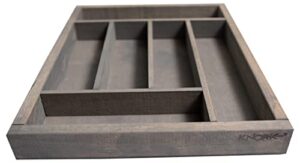 knork storage tray/flatware organizer, large, weathered gray