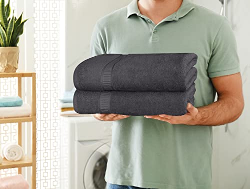 Utopia Towels - Luxurious Jumbo Bath Sheet 2 Piece - 600 GSM 100% Ring Spun Cotton Highly Absorbent and Quick Dry Extra Large Bath Towel - Super Soft Hotel Quality Towel (35 x 70 Inches, Grey)