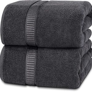 Utopia Towels - Luxurious Jumbo Bath Sheet 2 Piece - 600 GSM 100% Ring Spun Cotton Highly Absorbent and Quick Dry Extra Large Bath Towel - Super Soft Hotel Quality Towel (35 x 70 Inches, Grey)