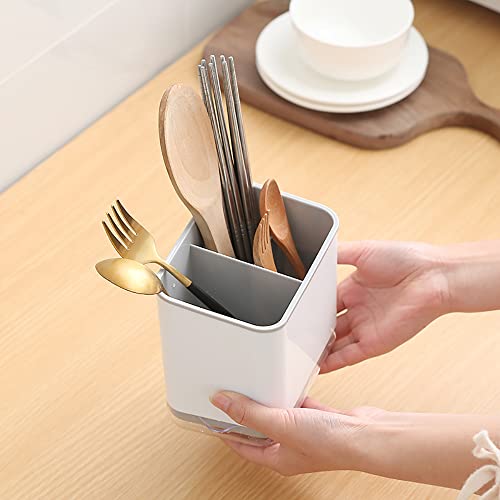 Portable Utensil Holder Kitchen Sink Caddy Utensil Organizer Cutlery Drainer Sponge Holder Dish Brush Holder Fork and Spoon Holder for Chopsticks, Spoon, Fork, Brush