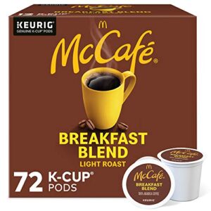 mccafé breakfast blend, keurig single serve k-cup pods, light roast coffee pods, 72 count