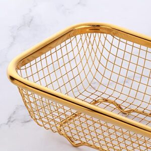 Kitchen Drawer Organizer, BYEGOU Stainless Steel Storage Container Metal Cabinet Storage Basket for Holding Silverware Kitchen Utensil, Pack of 2