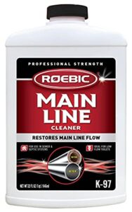 roebic k-97 main line cleaner, exclusive biodegradable bacteria digests paper, fats, and grease in sewer and septic systems, 32 ounces