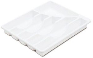sterilite 15758006 14″ x 11.88″ x 1.88″ white 6 compartment cutlery tray