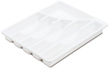 Sterilite 15758006 14" x 11.88" x 1.88" White 6 Compartment Cutlery Tray