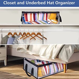 AOODA Hat Storage for Baseball Caps Organizer, Large Holds up to 40 Hats Wide Hat Organizer for Closet Cap Holder, Grey