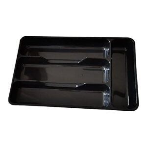 gralara cutlery tray multi use accessories save space tools with 4 grids storage durable for stationery spoon tableware silverware office , black