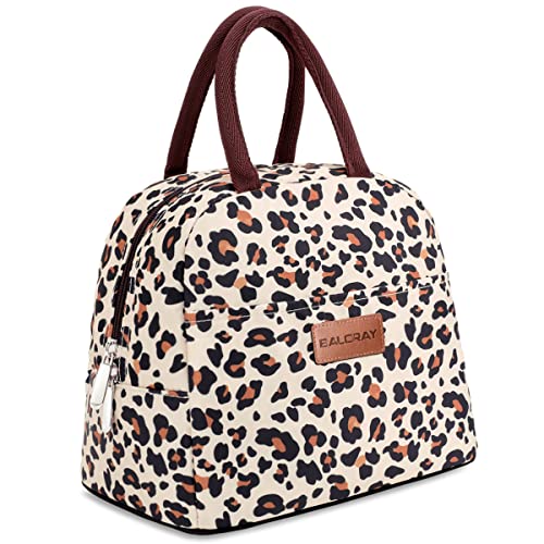 BALORAY Lunch Bag for Women Men Insulated Lunch Box for Adult Reusable Lunch Tote Bag for Work, Picnic, School or Travel (Leopard)