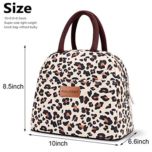 BALORAY Lunch Bag for Women Men Insulated Lunch Box for Adult Reusable Lunch Tote Bag for Work, Picnic, School or Travel (Leopard)