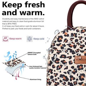 BALORAY Lunch Bag for Women Men Insulated Lunch Box for Adult Reusable Lunch Tote Bag for Work, Picnic, School or Travel (Leopard)