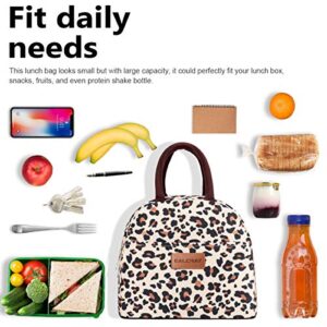 BALORAY Lunch Bag for Women Men Insulated Lunch Box for Adult Reusable Lunch Tote Bag for Work, Picnic, School or Travel (Leopard)