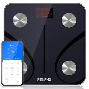renpho bluetooth scale for body weight, smart weight scale digital body fat bmi bathroom scale, elis 1 body composition monitor with health analyzer, 396 lbs