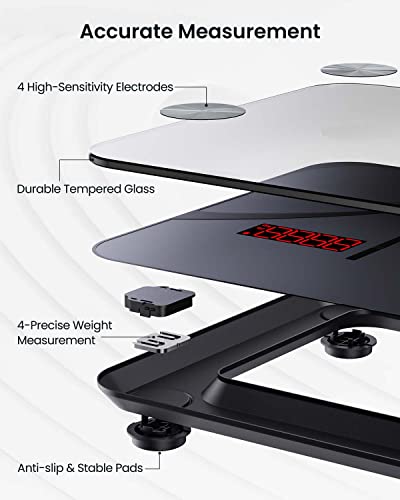 RENPHO Bluetooth Scale for Body Weight, Smart Weight Scale Digital Body Fat BMI Bathroom Scale, Elis 1 Body Composition Monitor with Health Analyzer, 396 lbs