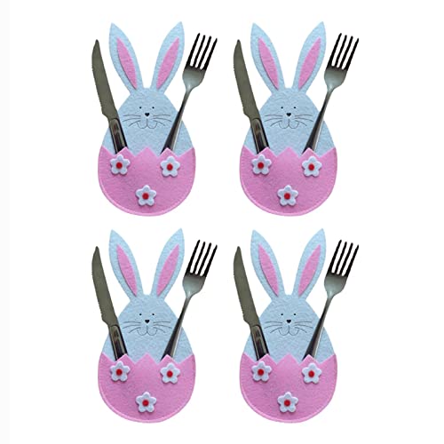 Harrod Easter Silverware Bags | Easter Party Felt Silverware Holder - Easter Table Decorations Silverware Storage Bag for Dinner Party Decorations