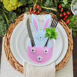 Harrod Easter Silverware Bags | Easter Party Felt Silverware Holder - Easter Table Decorations Silverware Storage Bag for Dinner Party Decorations