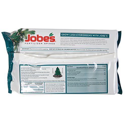 Jobe's, Fertilizer Spikes, Evergreen Tree, 15 Count, Slow Release, Cypress, Juniper, Magnolia